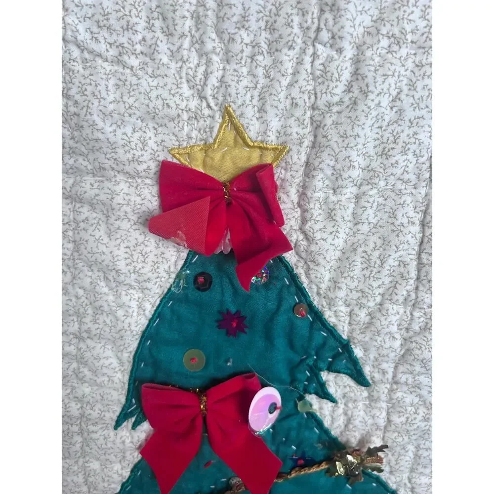 Homemade Traditional Christmas Tree‎ Quilt Wall Hanging 57.5